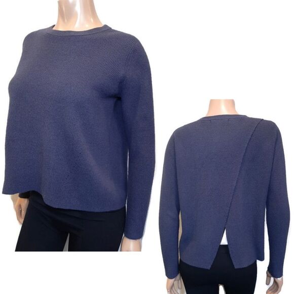 Mango Sweaters - ❌SOLD❌ A-Line Crossover Split Back Eyelet Sweater Crew Neck Long Sleeve